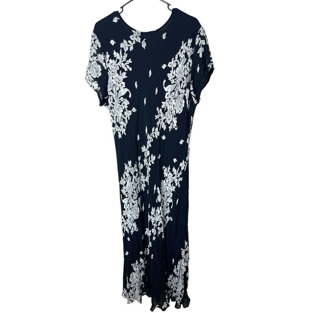 Paradise Plus Y2K‎ 90s Black Floral Print Midi Dress Size 3X - Picture 8 of 10
